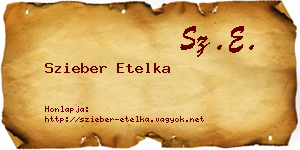 Szieber Etelka névjegykártya
